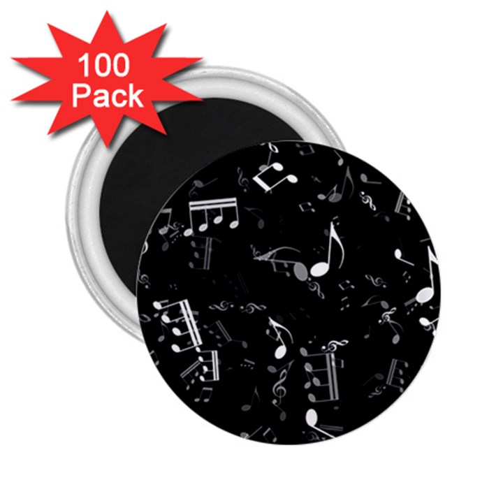 Black and White Music Notes 2.25  Magnets (100 pack) 