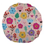 Tekstura-fon-tsvety-berries-flowers-pattern-seamless Large 18  Premium Flano Round Cushions Front