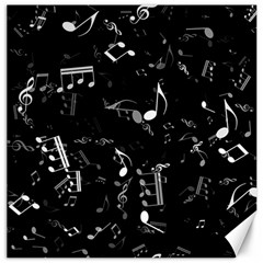 Black And White Music Notes Canvas 20  X 20  by SpinnyChairDesigns