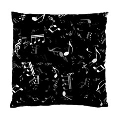 Black And White Music Notes Standard Cushion Case (one Side) by SpinnyChairDesigns