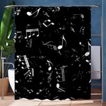 Black and White Music Notes Shower Curtain 60  x 72  (Medium)  60 x72  Curtain