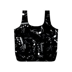 Black And White Music Notes Full Print Recycle Bag (s)