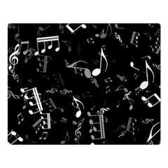 Black And White Music Notes Double Sided Flano Blanket (large)  by SpinnyChairDesigns