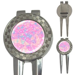 Pink Blue Peach Color Mosaic 3-in-1 Golf Divots by SpinnyChairDesigns