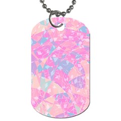 Pink Blue Peach Color Mosaic Dog Tag (two Sides) by SpinnyChairDesigns