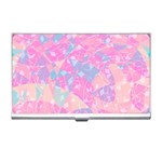 Pink Blue Peach Color Mosaic Business Card Holder Front