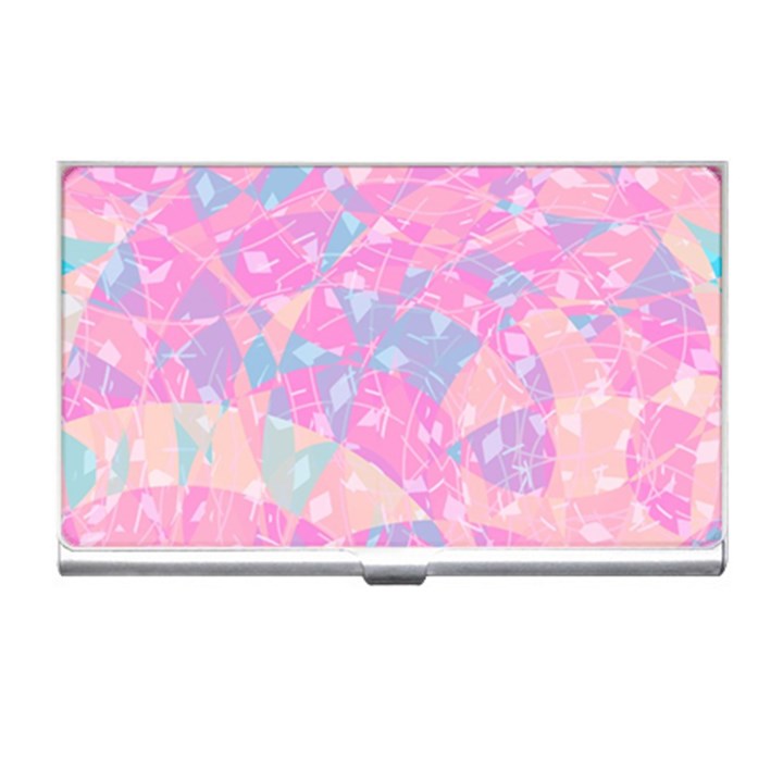 Pink Blue Peach Color Mosaic Business Card Holder