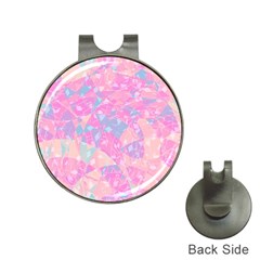 Pink Blue Peach Color Mosaic Hat Clips With Golf Markers by SpinnyChairDesigns