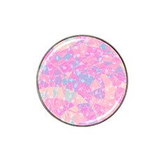 Pink Blue Peach Color Mosaic Hat Clip Ball Marker (4 Pack) by SpinnyChairDesigns