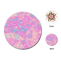 Pink Blue Peach Color Mosaic Playing Cards Single Design (round) by SpinnyChairDesigns