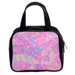 Pink Blue Peach Color Mosaic Classic Handbag (two Sides) by SpinnyChairDesigns