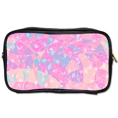 Pink Blue Peach Color Mosaic Toiletries Bag (one Side) by SpinnyChairDesigns