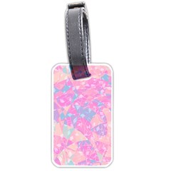 Pink Blue Peach Color Mosaic Luggage Tag (one Side) by SpinnyChairDesigns