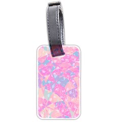 Pink Blue Peach Color Mosaic Luggage Tag (two Sides) by SpinnyChairDesigns