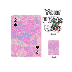 Pink Blue Peach Color Mosaic Playing Cards 54 Designs (mini) by SpinnyChairDesigns