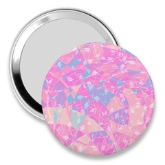 Pink Blue Peach Color Mosaic 3  Handbag Mirrors by SpinnyChairDesigns