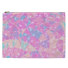 Pink Blue Peach Color Mosaic Cosmetic Bag (xxl) by SpinnyChairDesigns