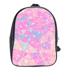 Pink Blue Peach Color Mosaic School Bag (xl) by SpinnyChairDesigns