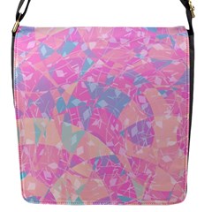 Pink Blue Peach Color Mosaic Flap Closure Messenger Bag (s) by SpinnyChairDesigns