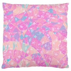 Pink Blue Peach Color Mosaic Large Flano Cushion Case (two Sides) by SpinnyChairDesigns