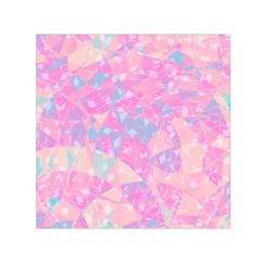 Pink Blue Peach Color Mosaic Small Satin Scarf (square) by SpinnyChairDesigns