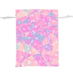 Pink Blue Peach Color Mosaic  Lightweight Drawstring Pouch (XL) Front