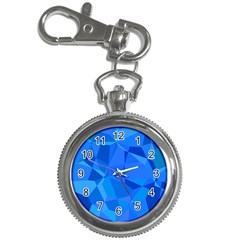 Electric Blue Geometric Pattern Key Chain Watches by SpinnyChairDesigns