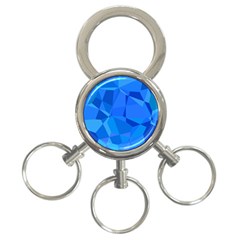 Electric Blue Geometric Pattern 3-ring Key Chain by SpinnyChairDesigns