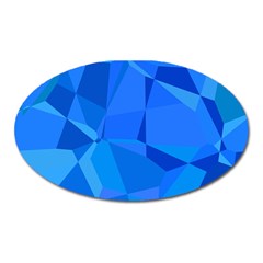 Electric Blue Geometric Pattern Oval Magnet by SpinnyChairDesigns