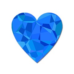 Electric Blue Geometric Pattern Heart Magnet by SpinnyChairDesigns