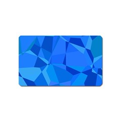 Electric Blue Geometric Pattern Magnet (name Card) by SpinnyChairDesigns