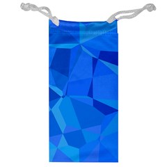 Electric Blue Geometric Pattern Jewelry Bag by SpinnyChairDesigns