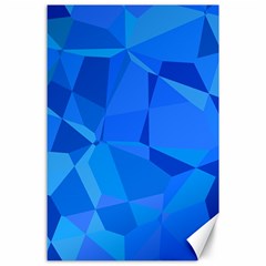 Electric Blue Geometric Pattern Canvas 24  X 36  by SpinnyChairDesigns