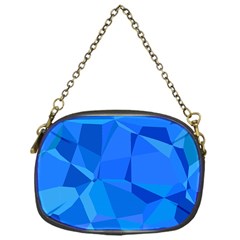 Electric Blue Geometric Pattern Chain Purse (one Side) by SpinnyChairDesigns