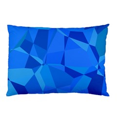 Electric Blue Geometric Pattern Pillow Case by SpinnyChairDesigns