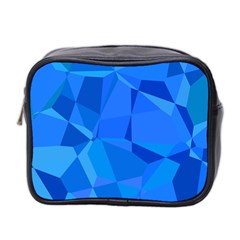 Electric Blue Geometric Pattern Mini Toiletries Bag (two Sides) by SpinnyChairDesigns