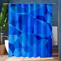 Electric Blue Geometric Pattern Shower Curtain 60  X 72  (medium)  by SpinnyChairDesigns