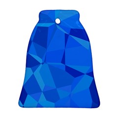 Electric Blue Geometric Pattern Bell Ornament (two Sides) by SpinnyChairDesigns