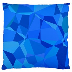 Electric Blue Geometric Pattern Large Cushion Case (one Side) by SpinnyChairDesigns