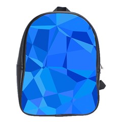 Electric Blue Geometric Pattern School Bag (xl) by SpinnyChairDesigns