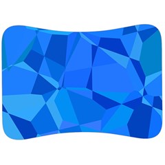 Electric Blue Geometric Pattern Velour Seat Head Rest Cushion by SpinnyChairDesigns