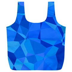 Electric Blue Geometric Pattern Full Print Recycle Bag (xxl) by SpinnyChairDesigns