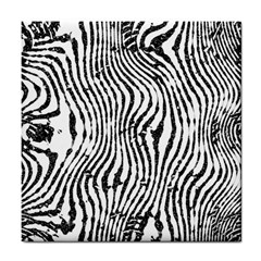 Zebra Print Stripes Tile Coaster by SpinnyChairDesigns