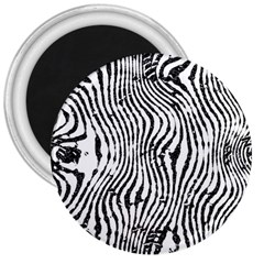 Zebra Print Stripes 3  Magnets by SpinnyChairDesigns