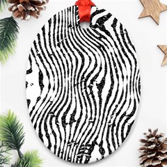 Zebra Print Stripes Ornament (oval) by SpinnyChairDesigns