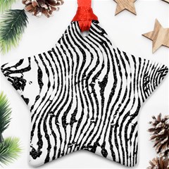 Zebra Print Stripes Ornament (star) by SpinnyChairDesigns