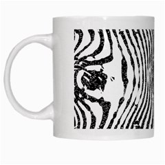 Zebra Print Stripes White Mugs by SpinnyChairDesigns