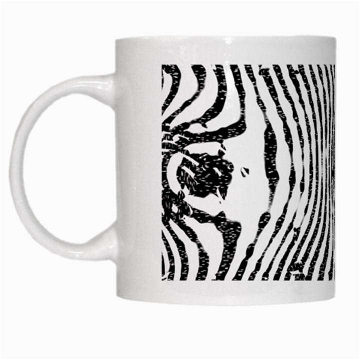 Zebra Print Stripes White Mugs