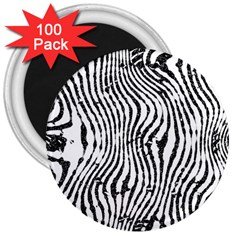 Zebra Print Stripes 3  Magnets (100 Pack) by SpinnyChairDesigns