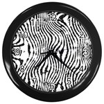 Zebra Print Stripes Wall Clock (Black) Front